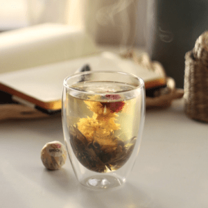 flowering tea - blooming tea and teapot