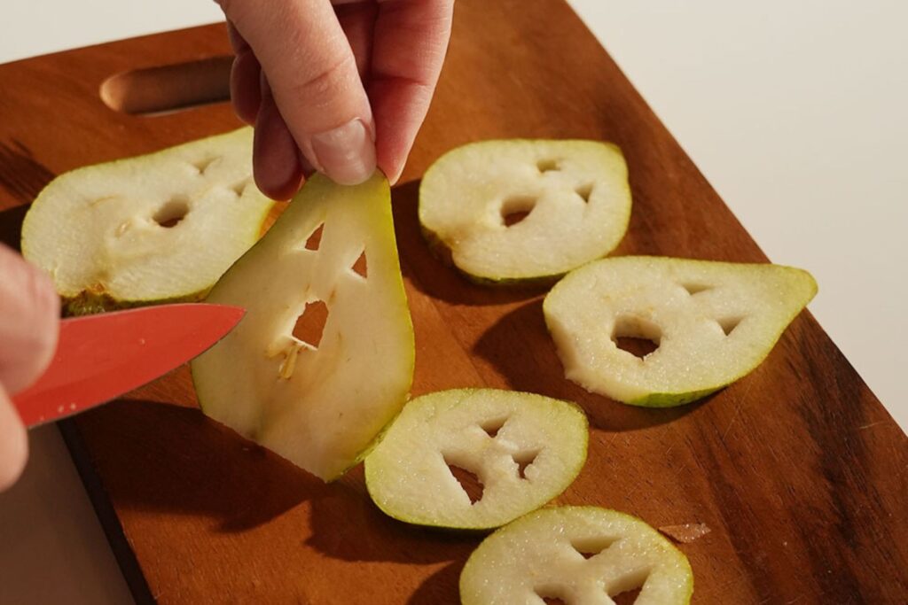 scared pear halloween tea decoration