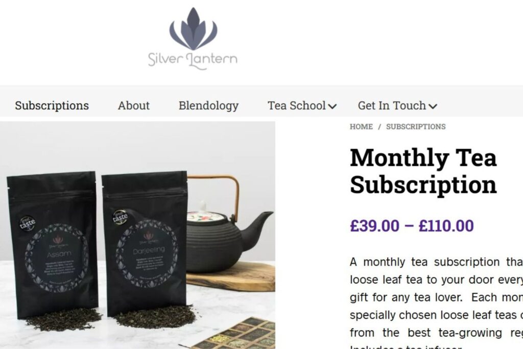 Silver lantern - the best tea subscriptions in the UK
