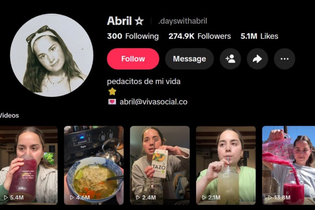 Abril - best TikTokers to follow in 2026