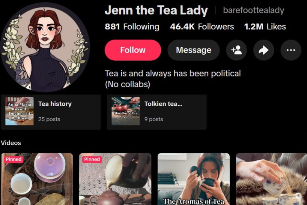 Jenn the Tea lady - best tea TikTokers to follow in 2026