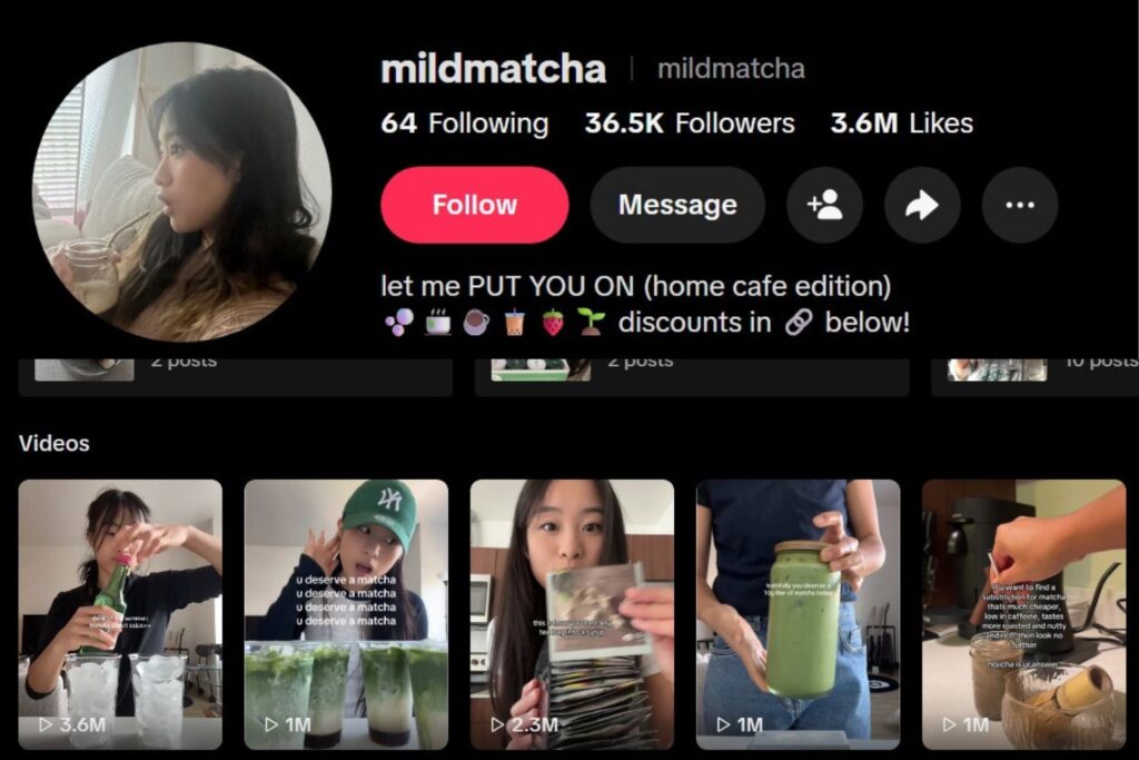 Mild Matcha - best TikTokers to follow in 2026