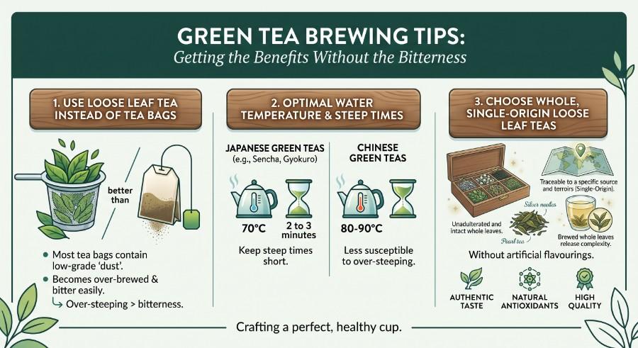 getting the benefits without the bitterness - green tea