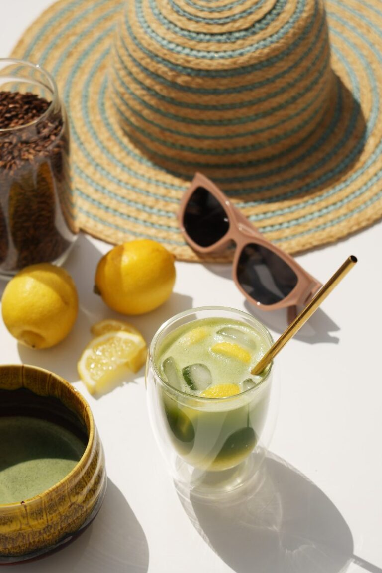 iced matcha barley lemonade
