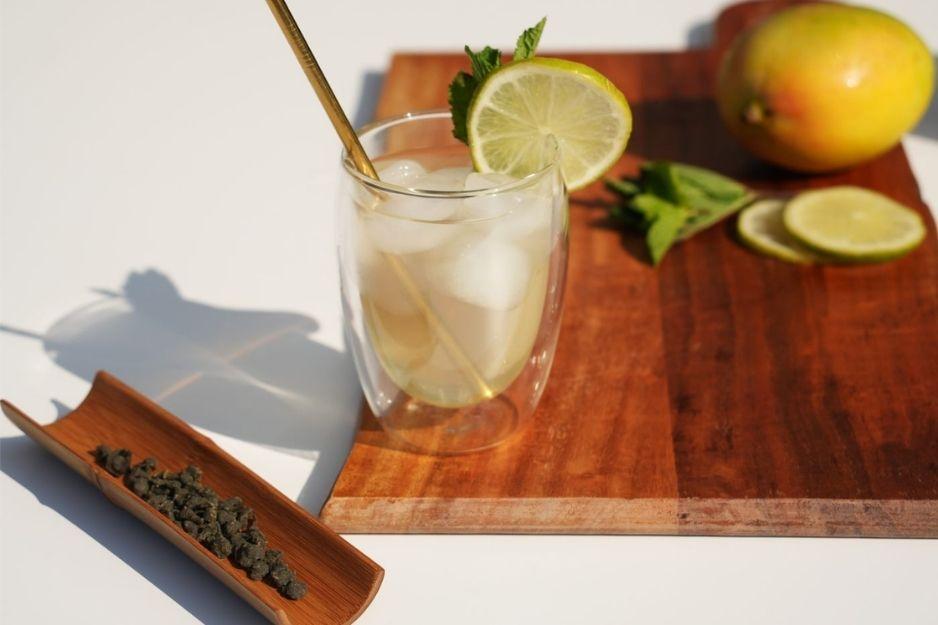 oolong mango cold brew recipe, mango oolong tea, cold brew oolong recipe, lan gui ren oolong, iced oolong tea recipe, tropical iced tea recipe, oolong tea with fruit